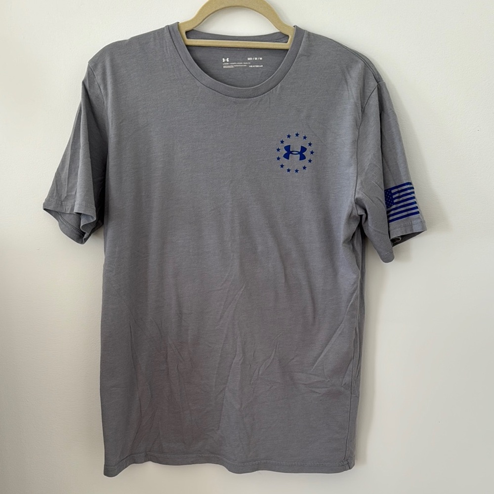 Under Armour Gray T-Shirt with Blue Logo
